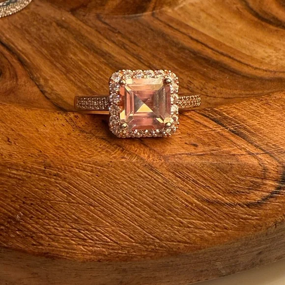 Women’s Lab Created Champagne Sapphire Ring - Picture 2 of 13